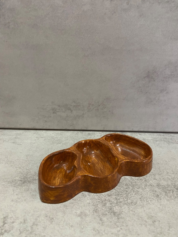 ظرف سه تکه سنگ مصنوعی طرح چوب