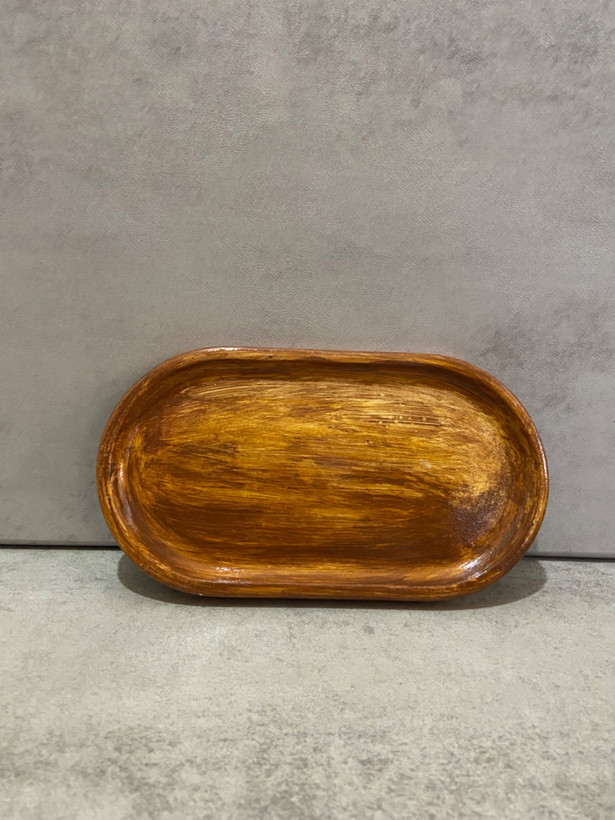 سینی ساده طرح چوب سنگ مصنوعی