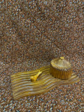 ست قندان و سینی طرح چوب سنگ مصنوعی
