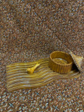 ست قندان و سینی طرح چوب سنگ مصنوعی