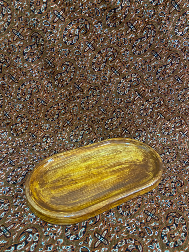 سینی ساده طرح چوب سنگ مصنوعی