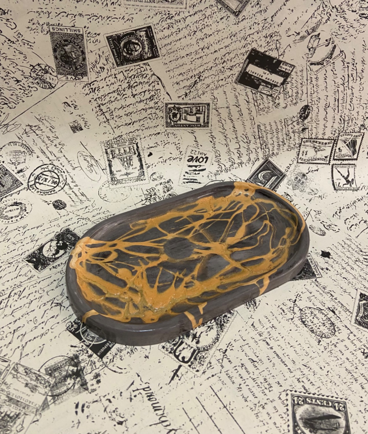 سینی ساده طرح چینی بند شده سنگ مصنوعی